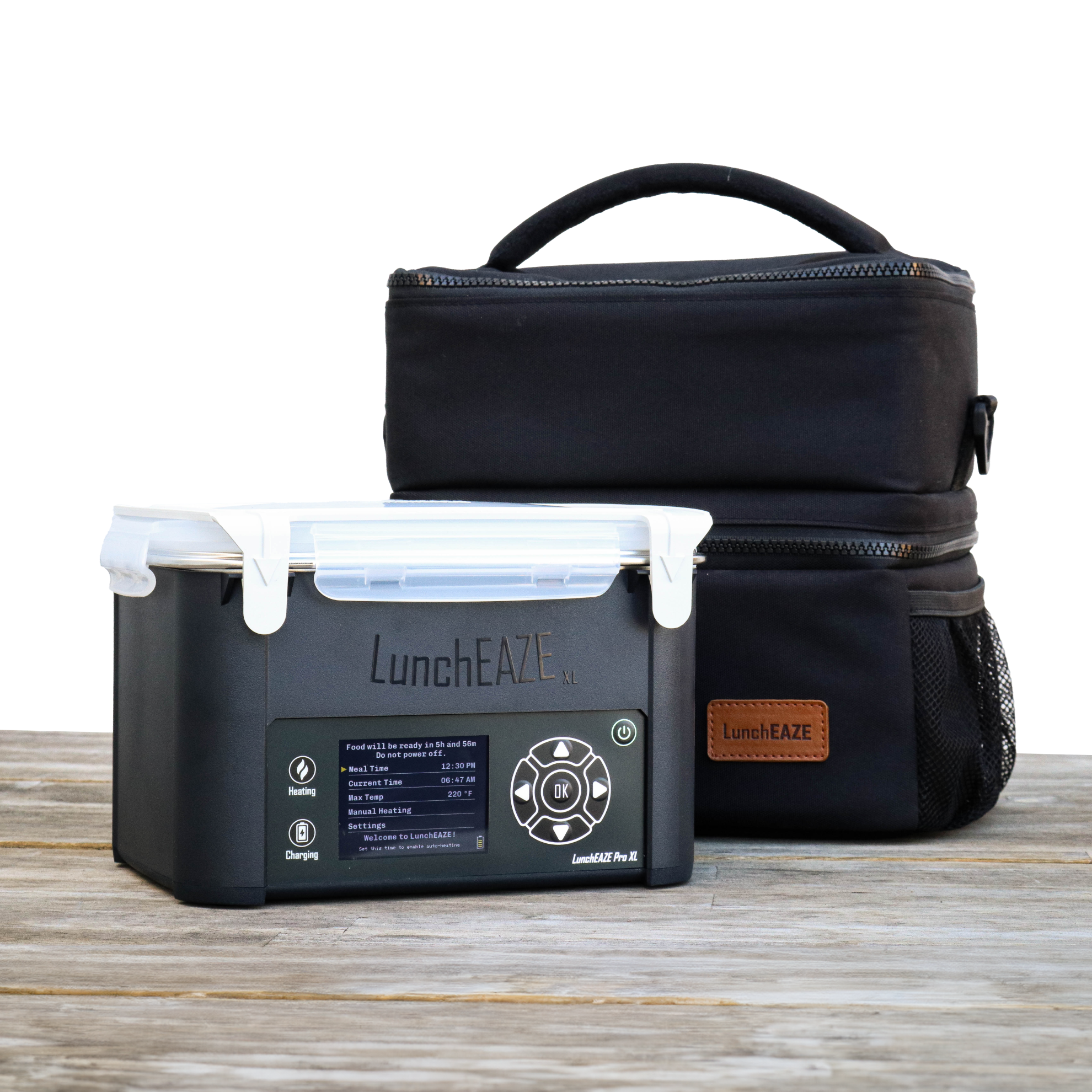 LunchEAZE XL cordless heated lunch box and carrying bag