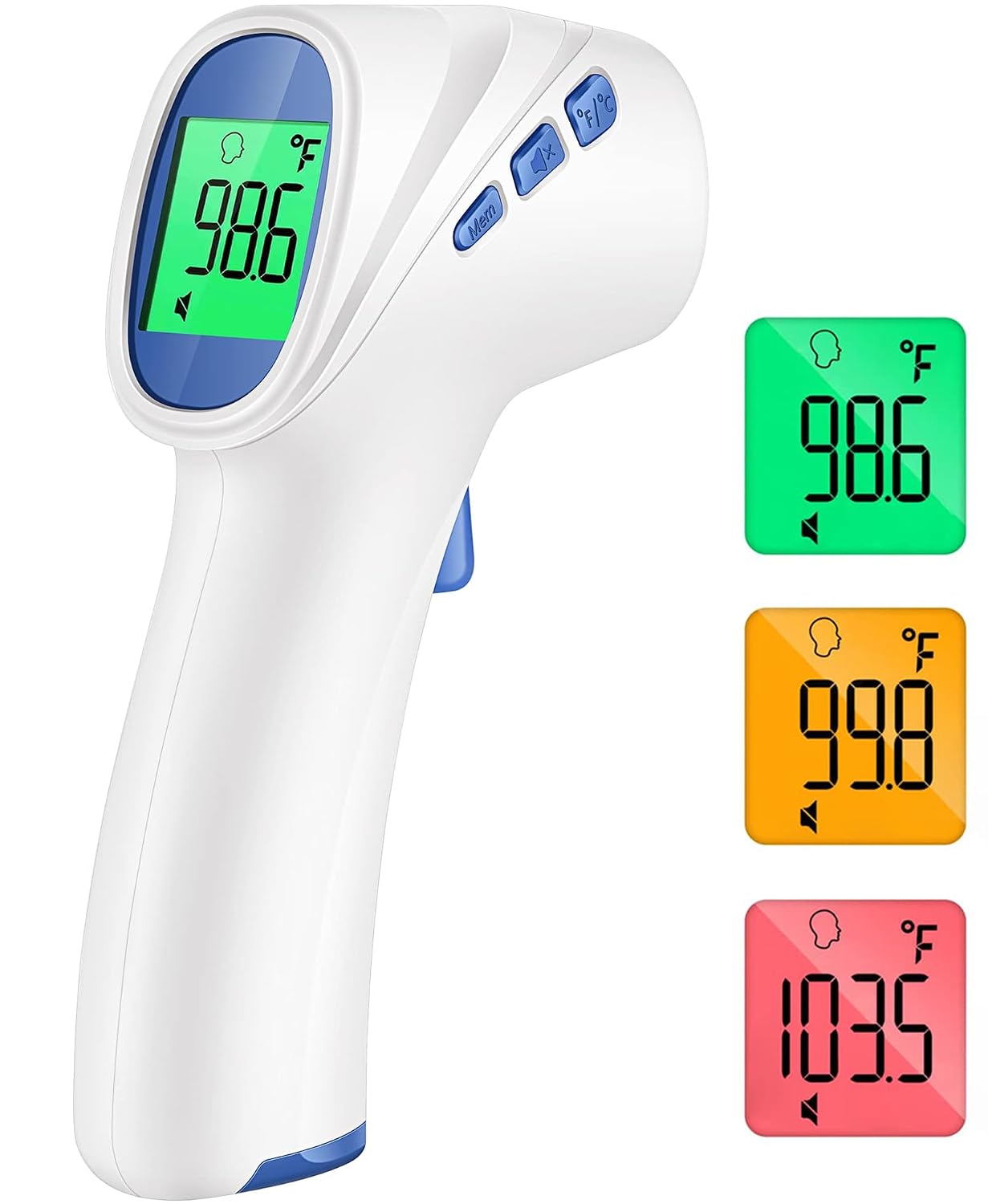 Infrared No-Contact Thermometer with 3-Color Fever Alert